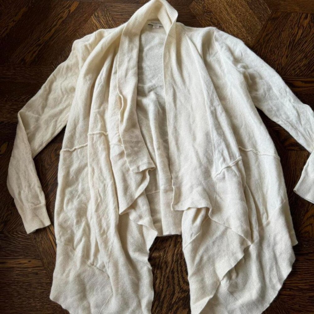 Women's "Garnet Hill" White/Ivory 100% Cashmere Cardigan‎ Sweater Size XS